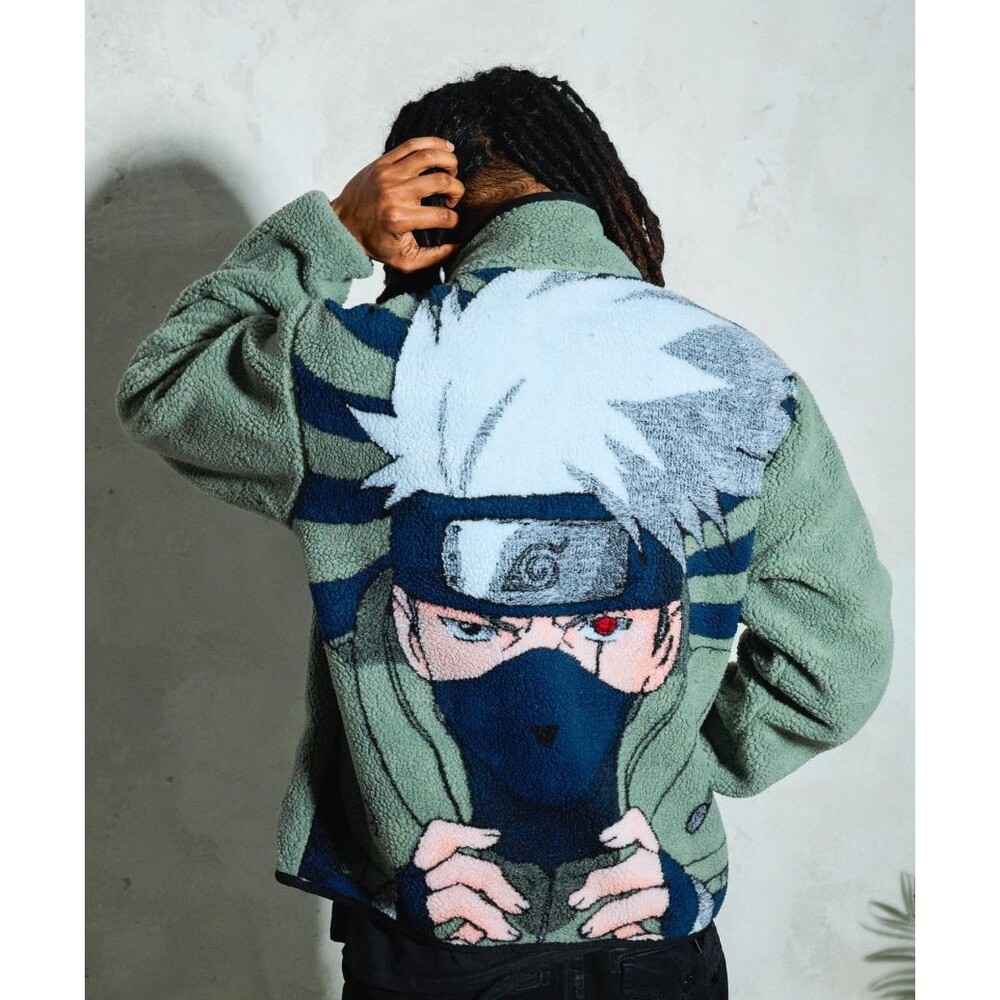 Rare OOP Hypeland X Naruto Kakashi sherpa Bomber jacket Large